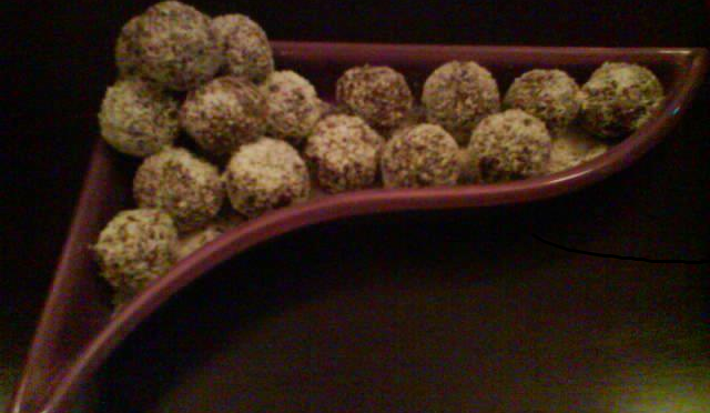 Chocolate Balls, Covered with Coconuts